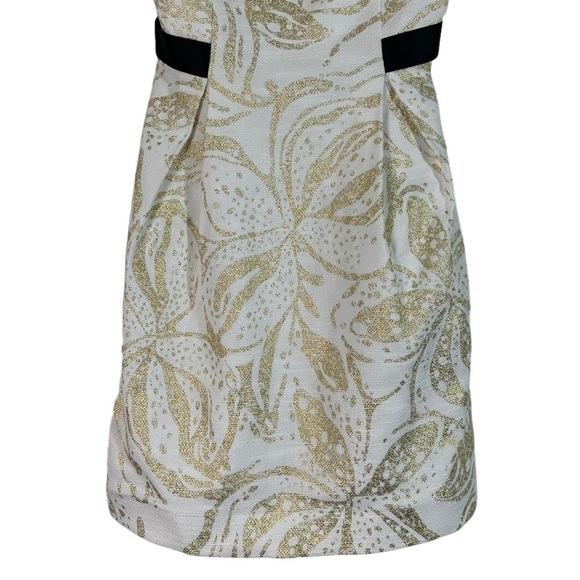 Lilly Pulitzer Gold Black White Christine Strapless Mini Dress Metallic - Picture 6 of 10